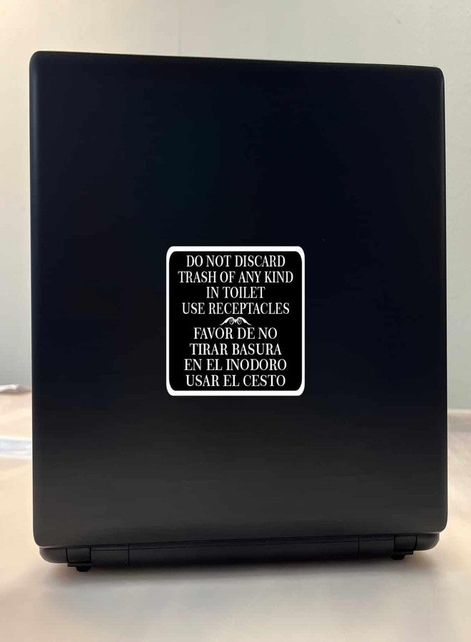 StickerTalk Do Not Discard Trash in Toilet Vinyl Sticker, 5 inches by 3 inches - Image 3